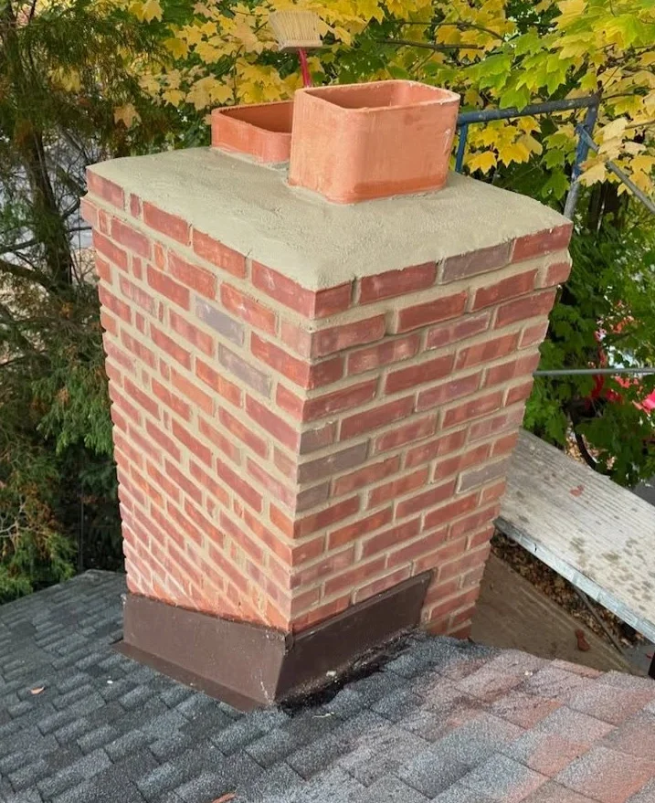 Chimney flashing and Roof